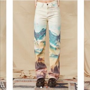 Jaded London Landscape Print Boyfriend Jeans